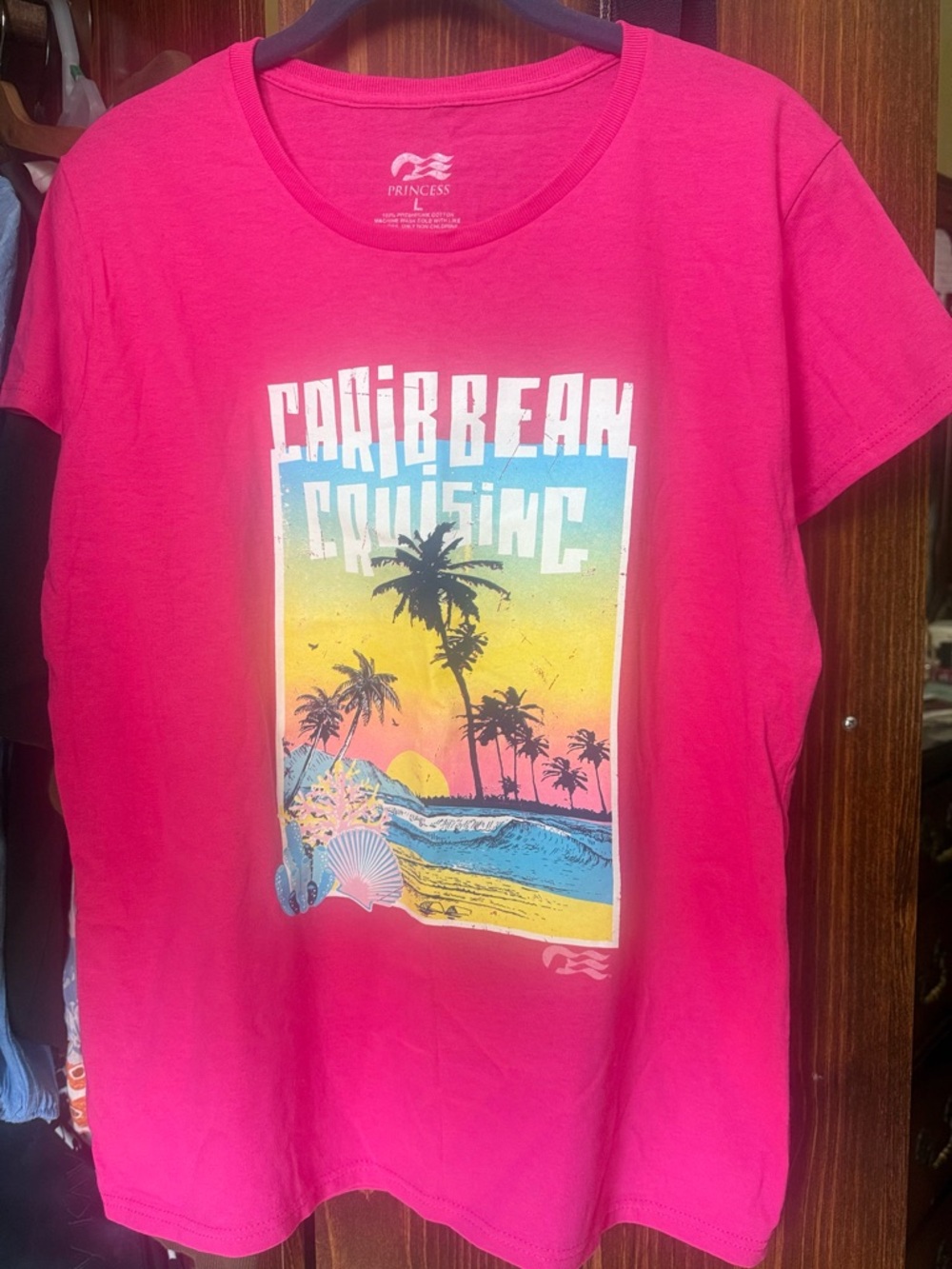 Princess Hot Pink Caribbean Graphic Te